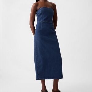 GAP Blue Denim Midi Dress